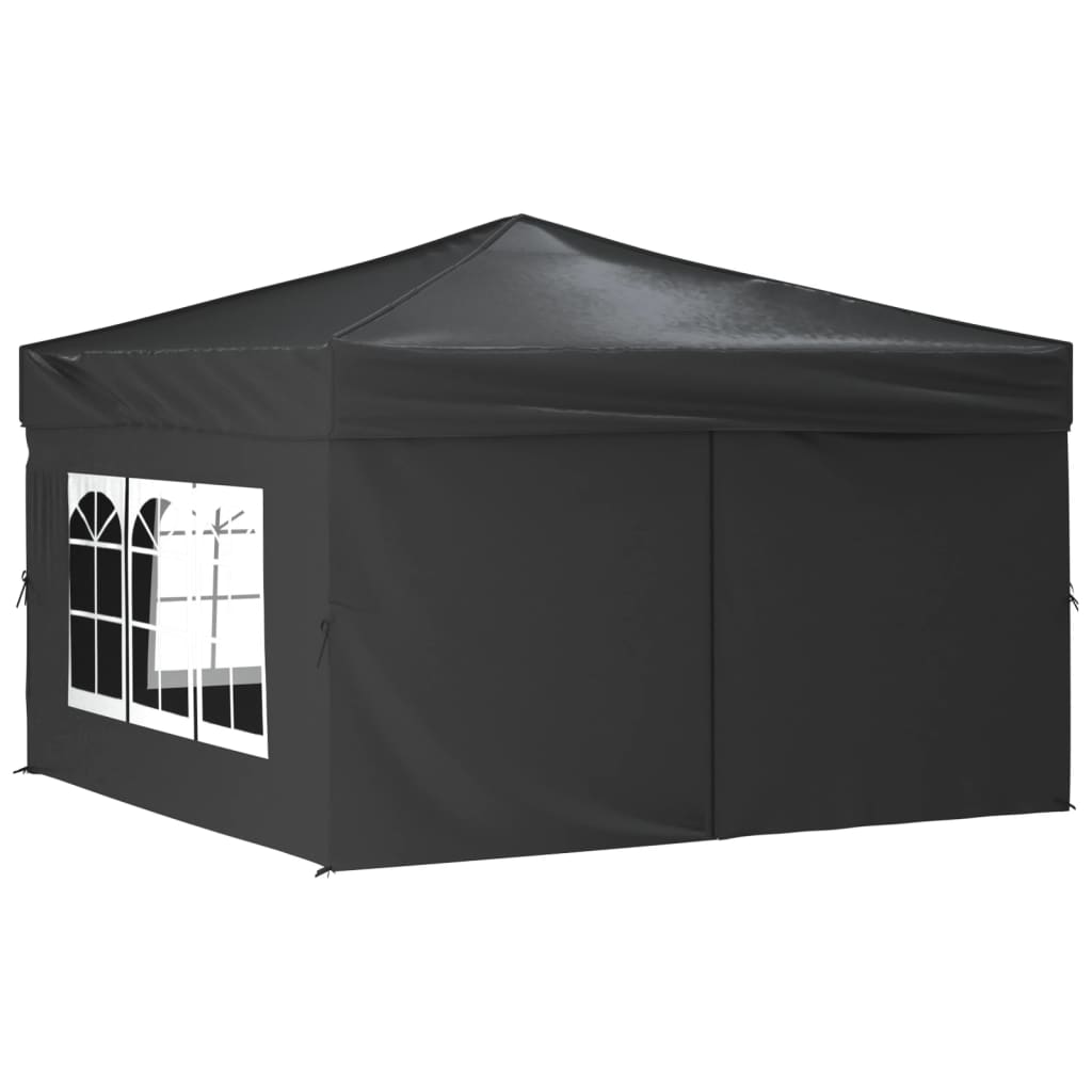 Partytent Inklapbaar Met Zijwanden Kleurig 3 x 3 m Antraciet