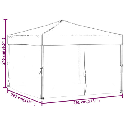 Partytent Inklapbaar Met Zijwanden Kleurig 3 x 3 m Antraciet