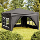 Partytent 3x3 m inklapbaar antraciet met zijwanden