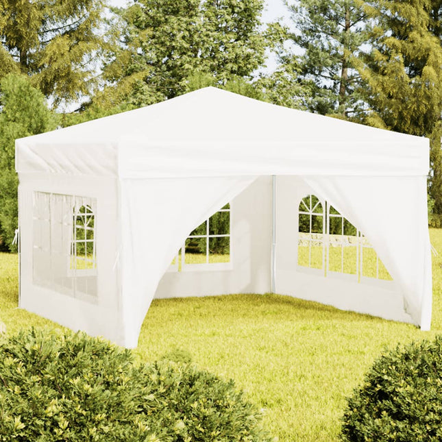 Partytent Inklapbaar Met Zijwanden 3 x 3 m Wit