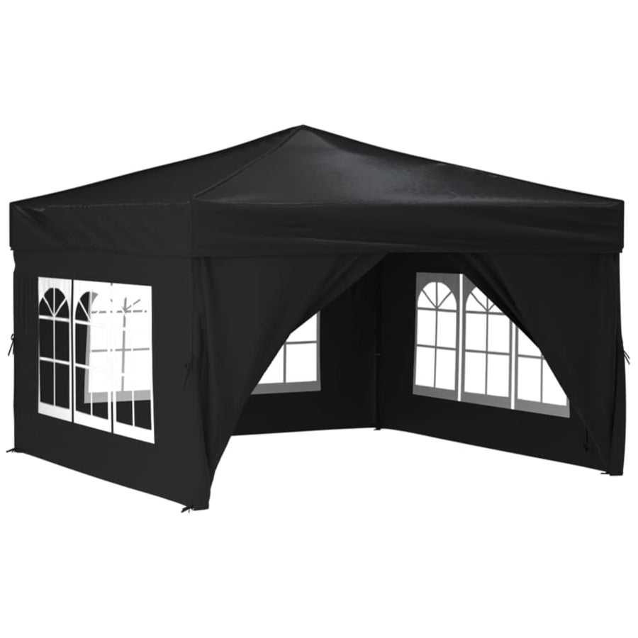 Partytent Inklapbaar Met Zijwanden 3 x 3 m Zwart