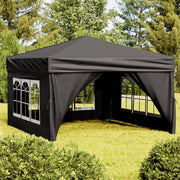 Partytent 3x3 m inklapbaar met zijwanden zwart