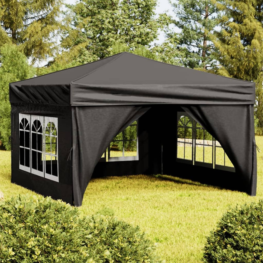 Partytent Inklapbaar Met Zijwanden 3 x 3 m Zwart
