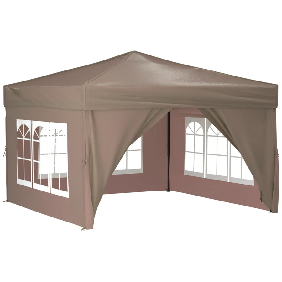 Partytent inklapbaar met zijwanden 3x3 m taupe