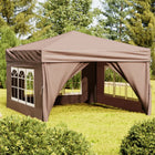 Foldable Party Tent with Side Walls 3x3 m Taupe