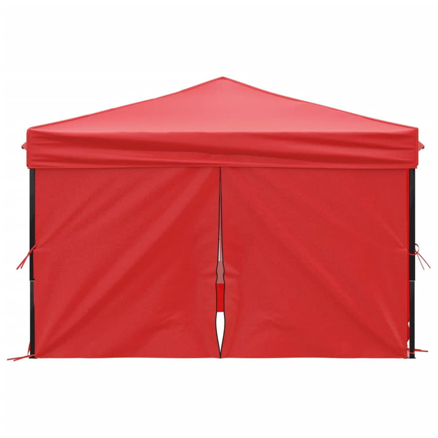 Partytent Inklapbaar Met Zijwanden 3X3 M Rood 3 x 3 m
