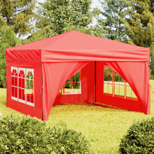 Partytent Inklapbaar Met Zijwanden 3X3 M Rood 3 x 3 m