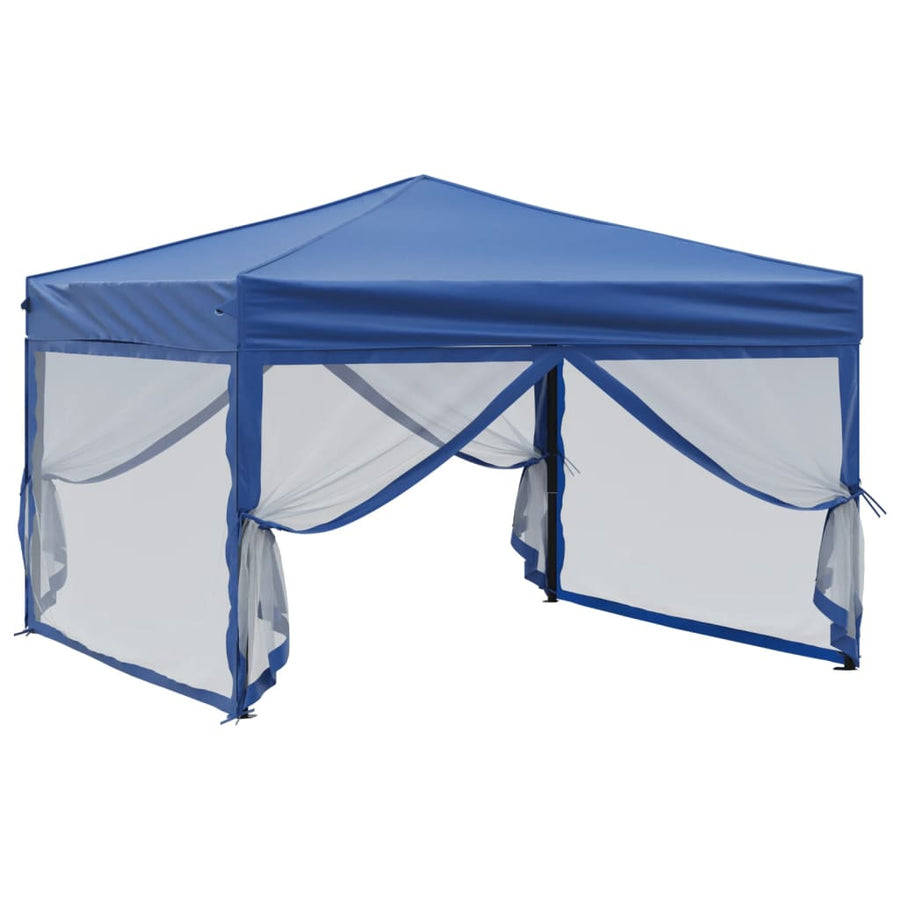 Partytent Inklapbaar Met Zijwanden 3 x 3 m Blauw