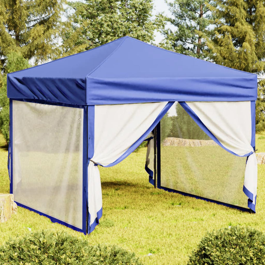 Partytent Inklapbaar Met Zijwanden 3 x 3 m Blauw
