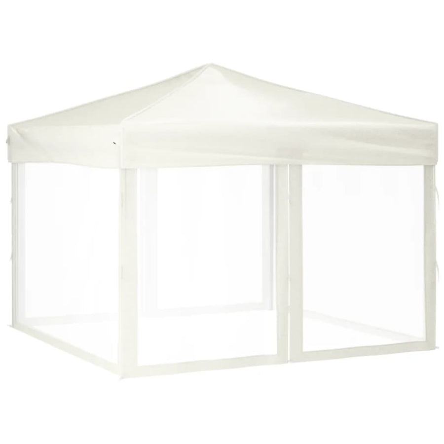 Partytent Inklapbaar Met Zijwanden 3X3 M Crèmekleurig