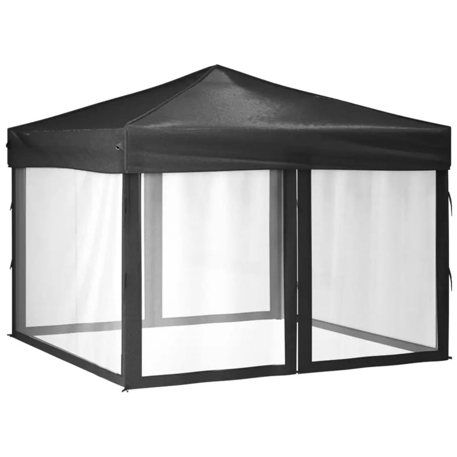 Partytent Inklapbaar Met Zijwanden 3X3 M Antracietkleurig