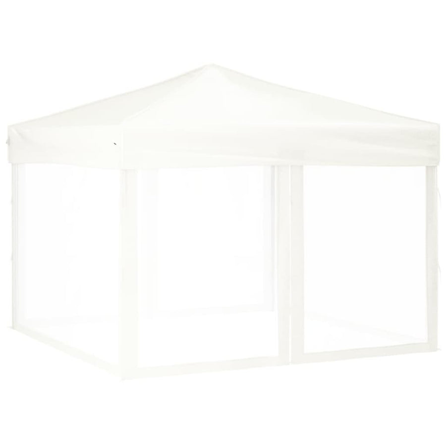 Partytent Inklapbaar Met Zijwanden 3 x 3 m Wit