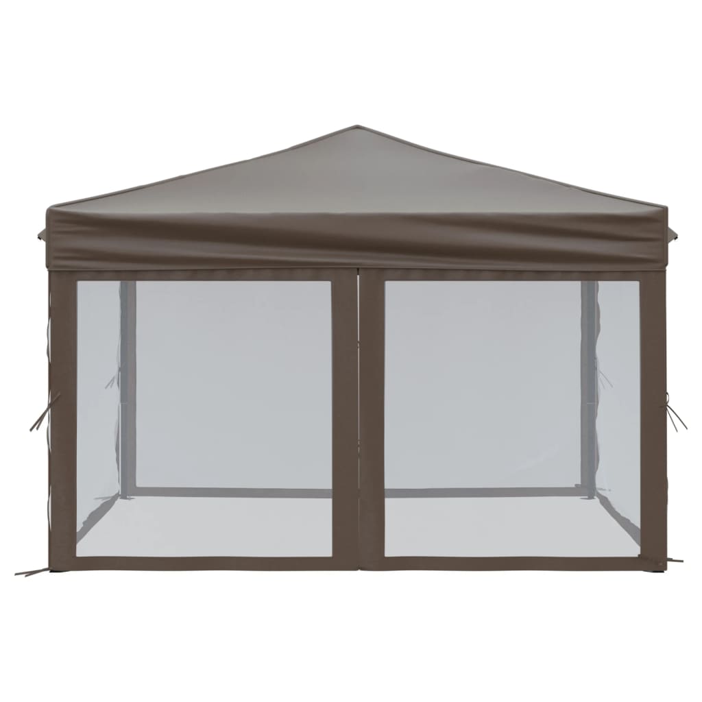 Partytent Inklapbaar Met Zijwanden 3X3 M Taupe 3 x 3 m