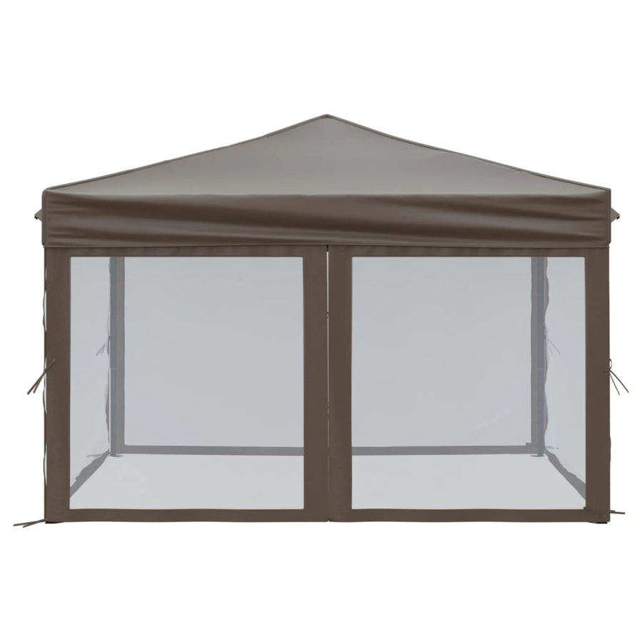 Partytent Inklapbaar Met Zijwanden 3X3 M Taupe 3 x 3 m