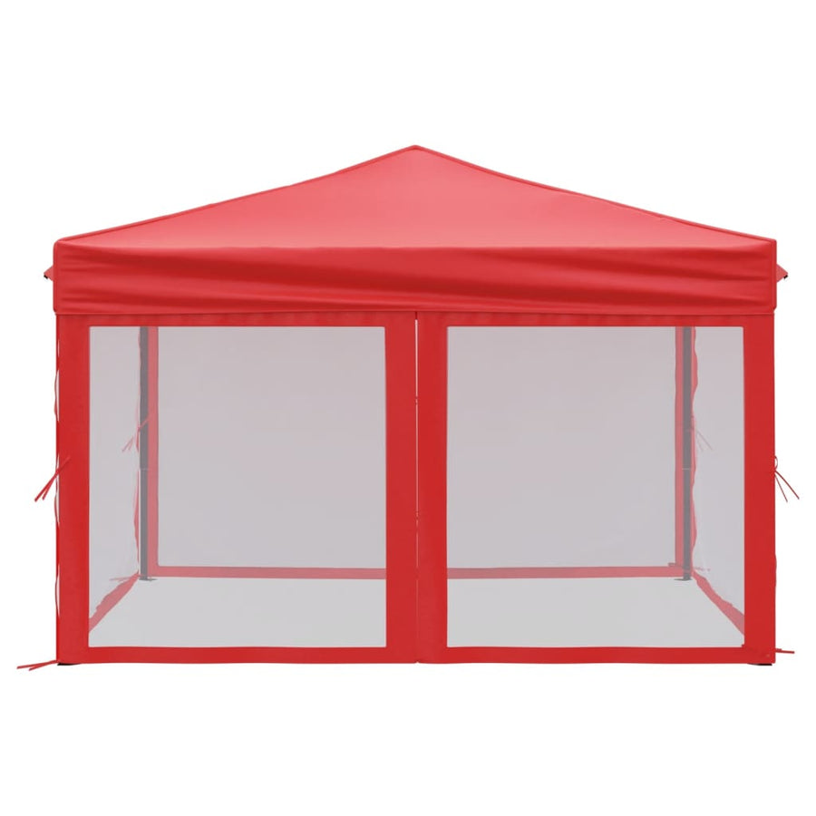 Partytent Inklapbaar Met Zijwanden 3X3 M Rood 3 x 3 m