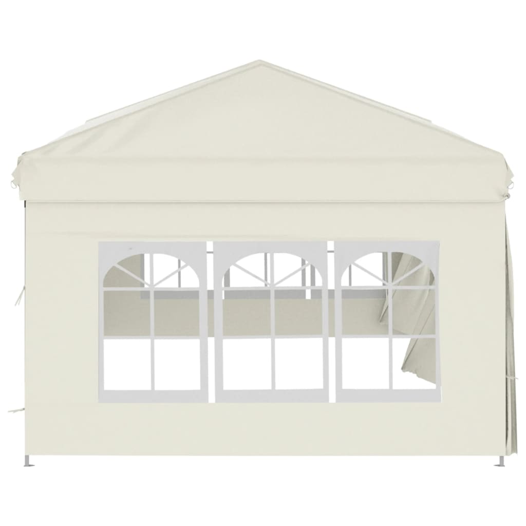 Partytent Inklapbaar Met Zijwanden 3X6 M Crèmekleurig 3 x 6 m