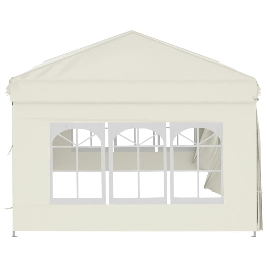 Partytent Inklapbaar Met Zijwanden 3X6 M Crèmekleurig 3 x 6 m
