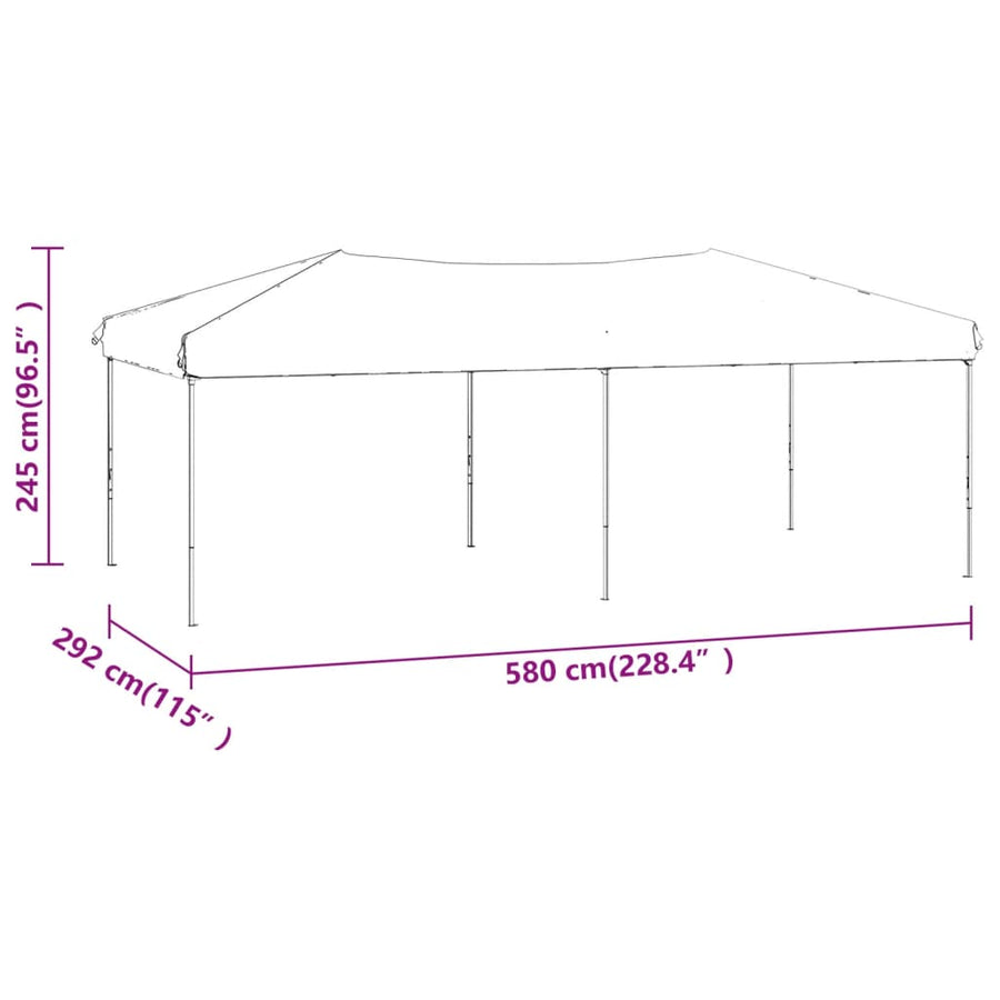Partytent Inklapbaar Met Zijwanden 3X6 M Crèmekleurig 3 x 6 m