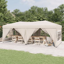 Partytent Inklapbaar Met Zijwanden 3X6 M Crèmekleurig 3 x 6 m