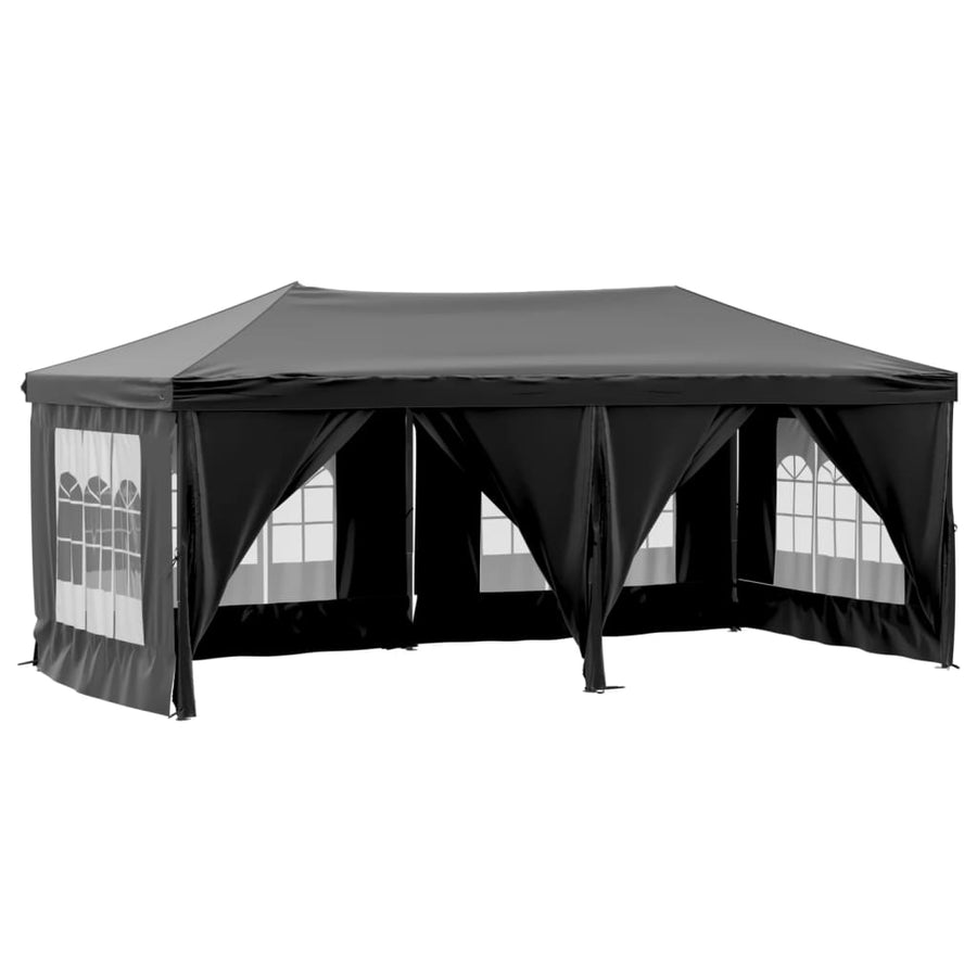 Partytent Inklapbaar Met Zijwanden 3 x 6 m Zwart