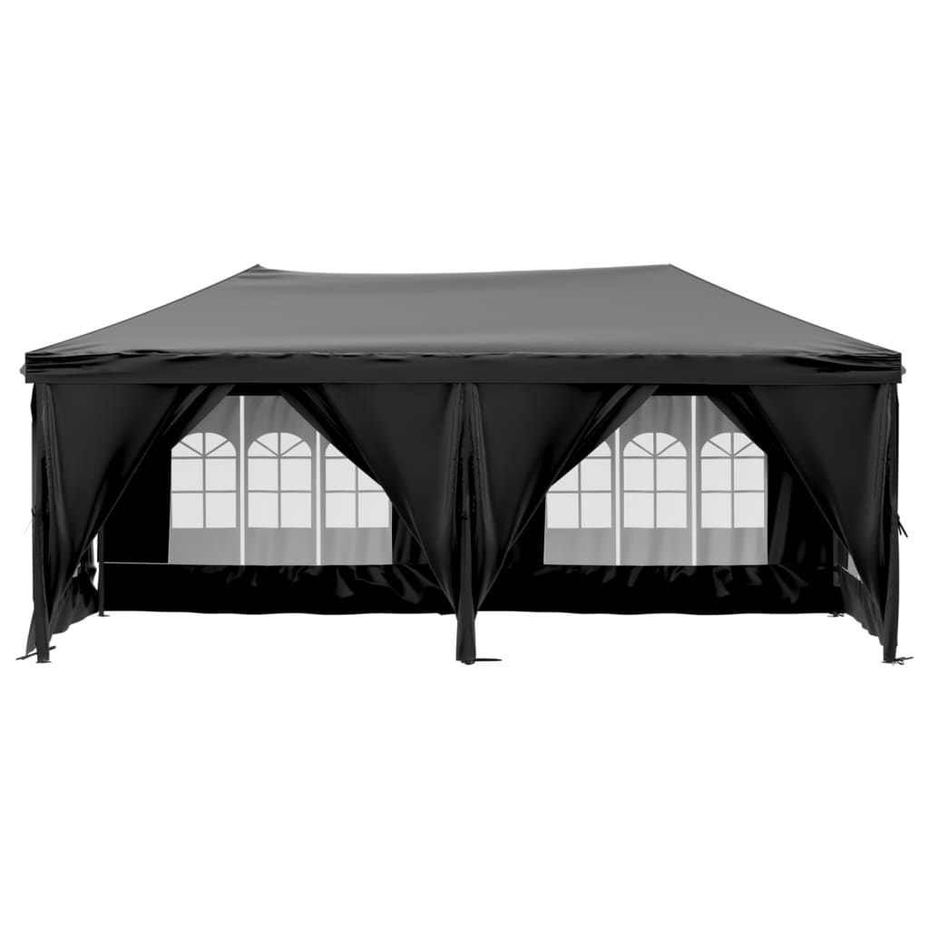 Partytent Inklapbaar Met Zijwanden 3 x 6 m Zwart