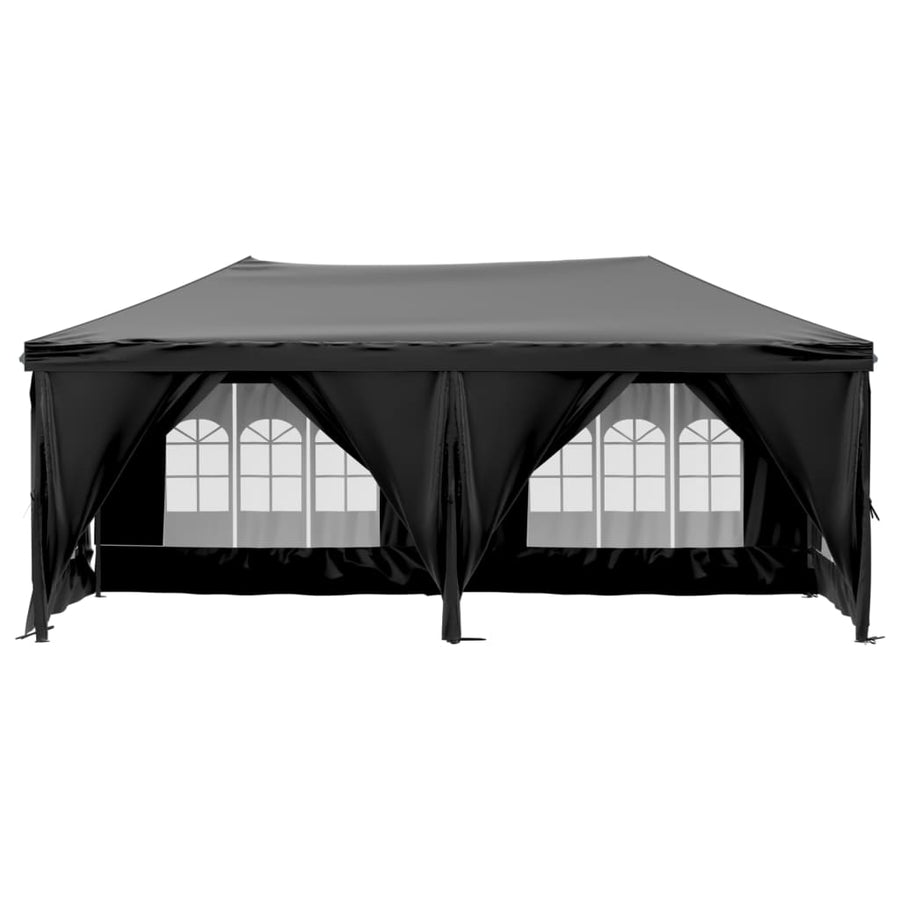Partytent Inklapbaar Met Zijwanden 3 x 6 m Zwart