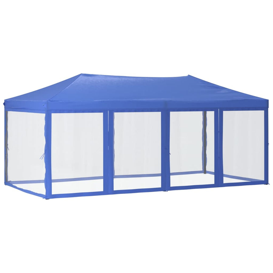 Partytent Inklapbaar Met Zijwanden 3X6 M Blauw
