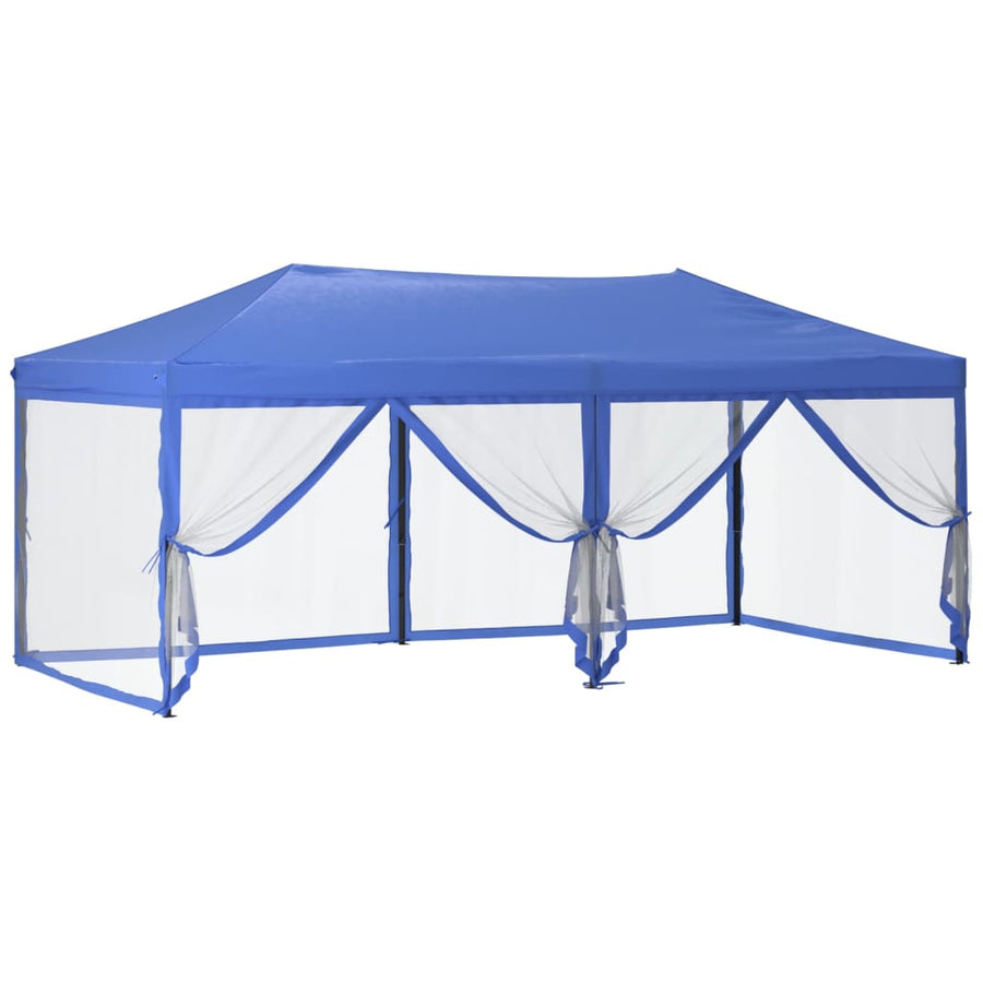 Partytent Inklapbaar Met Zijwanden 3X6 M Blauw