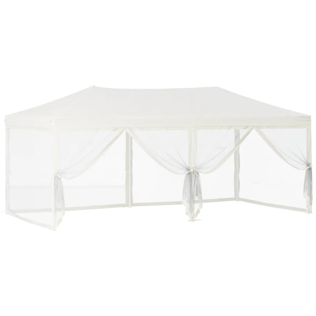 Partytent Inklapbaar Met Zijwanden Kleurig 3 x 6 m Crème