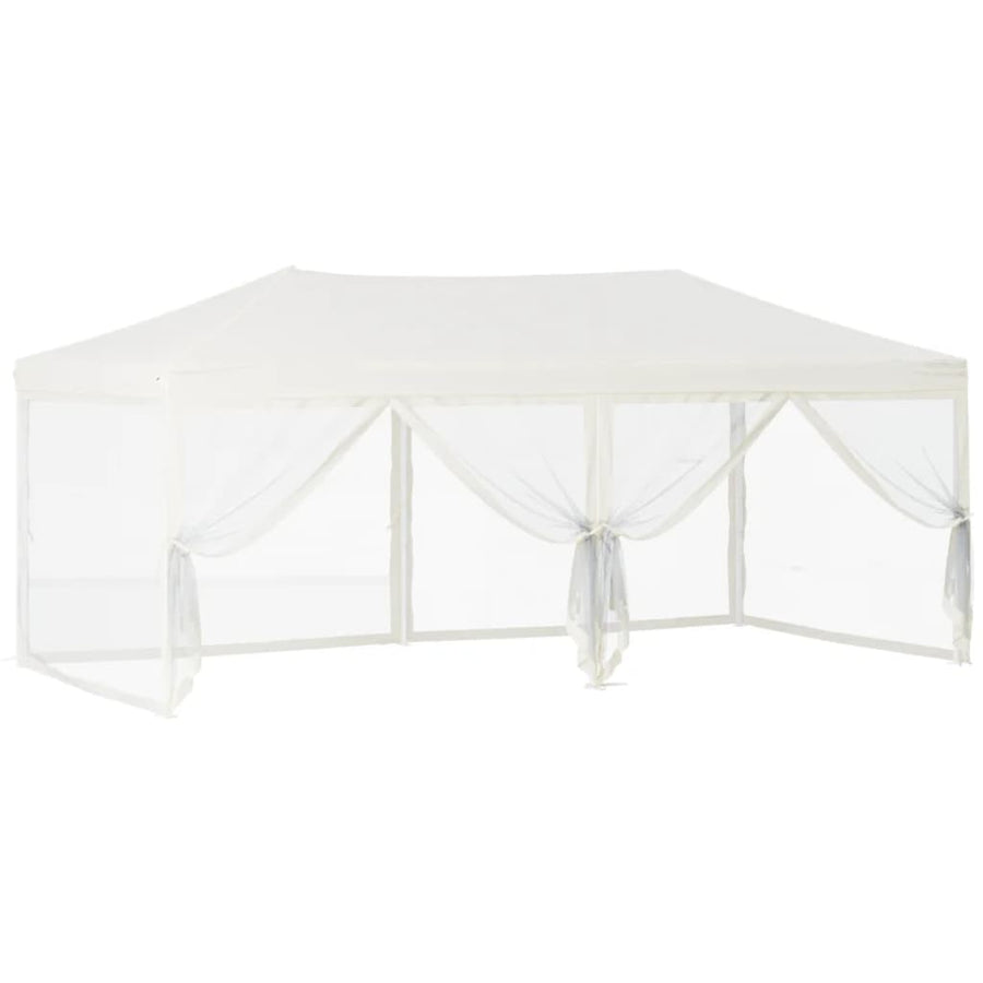 Partytent Inklapbaar Met Zijwanden Kleurig 3 x 6 m Crème
