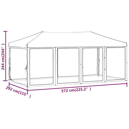 Partytent Inklapbaar Met Zijwanden Kleurig 3 x 6 m Crème