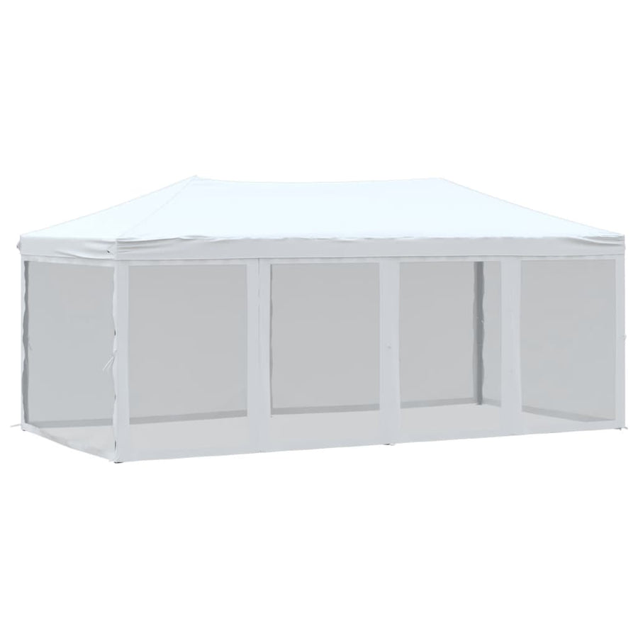 Partytent Inklapbaar Met Zijwanden 3X6 M Wit 3 x 6 m