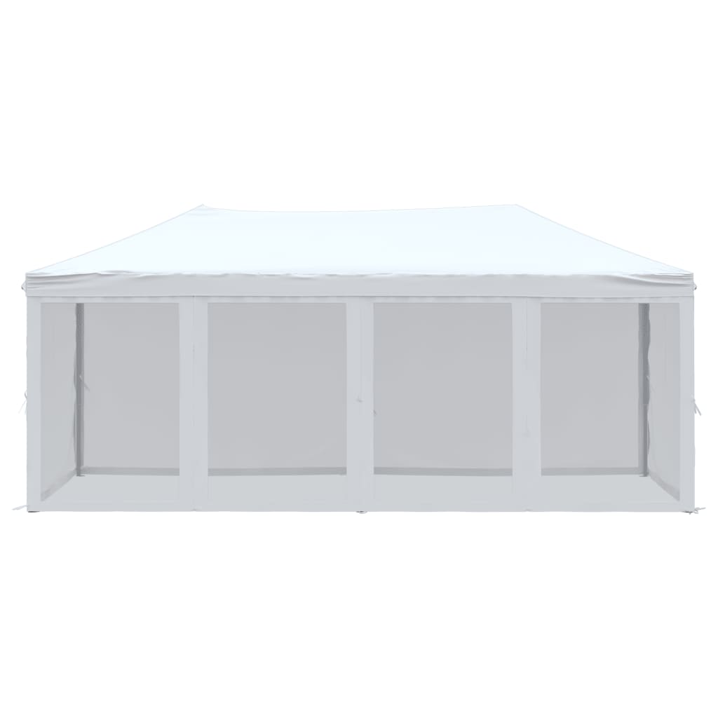 Partytent Inklapbaar Met Zijwanden 3X6 M Wit 3 x 6 m