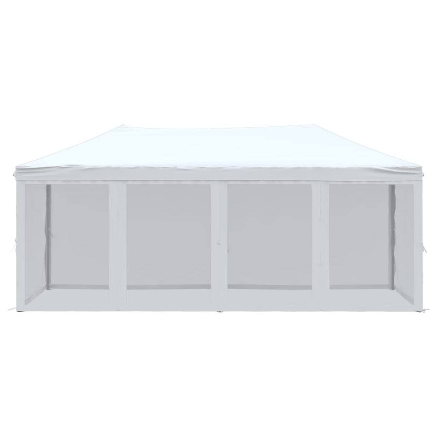 Partytent Inklapbaar Met Zijwanden 3X6 M Wit 3 x 6 m