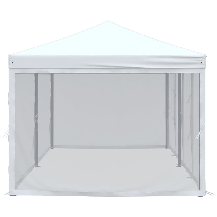 Partytent Inklapbaar Met Zijwanden 3X6 M Wit 3 x 6 m