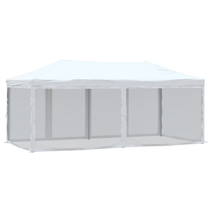 Partytent Inklapbaar Met Zijwanden 3X6 M Wit 3 x 6 m