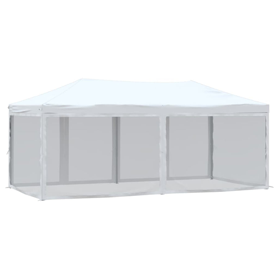 Partytent Inklapbaar Met Zijwanden 3X6 M Wit 3 x 6 m
