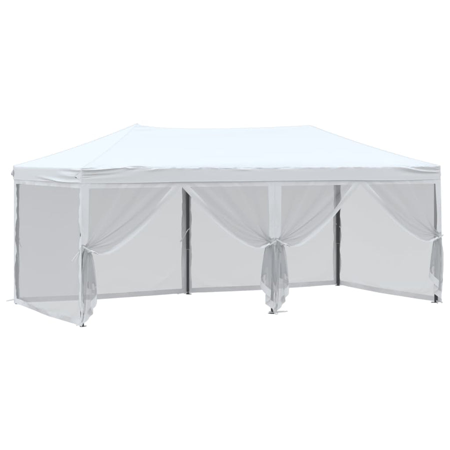 Partytent Inklapbaar Met Zijwanden 3X6 M Wit 3 x 6 m