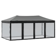 Partytent Inklapbaar Met Zijwanden 3X6 M Zwart 3 x 6 m