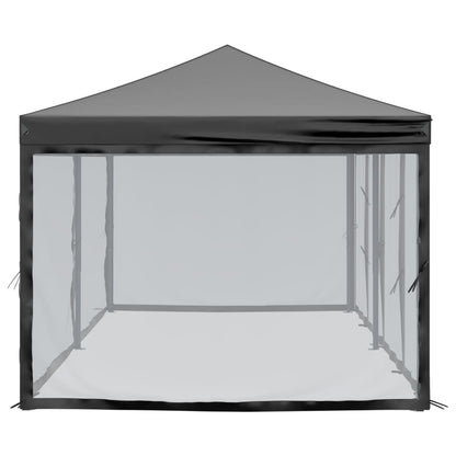 Partytent Inklapbaar Met Zijwanden 3X6 M Zwart 3 x 6 m