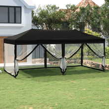Partytent Inklapbaar Met Zijwanden 3X6 M Zwart 3 x 6 m