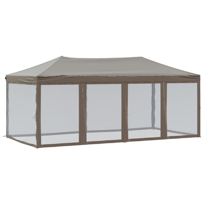 Partytent Inklapbaar Met Zijwanden 3 x 6 m Taupe