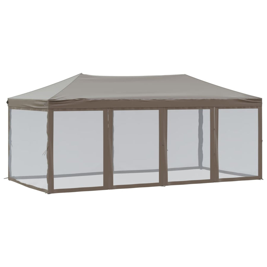 Partytent Inklapbaar Met Zijwanden 3 x 6 m Taupe
