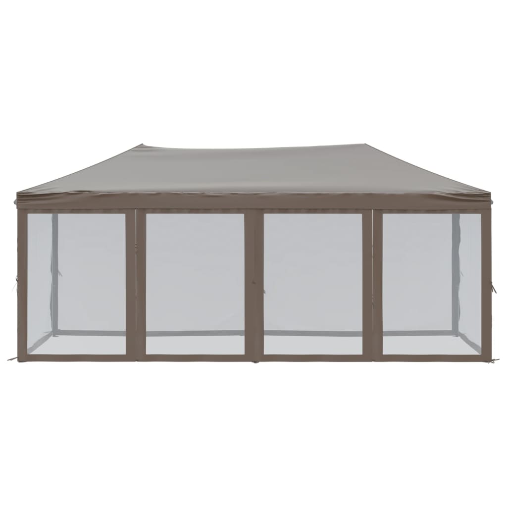 Partytent Inklapbaar Met Zijwanden 3 x 6 m Taupe
