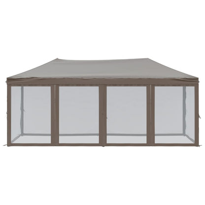 Partytent Inklapbaar Met Zijwanden 3 x 6 m Taupe