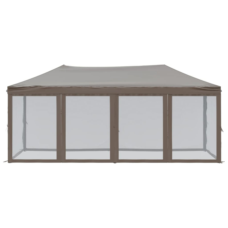 Partytent Inklapbaar Met Zijwanden 3 x 6 m Taupe