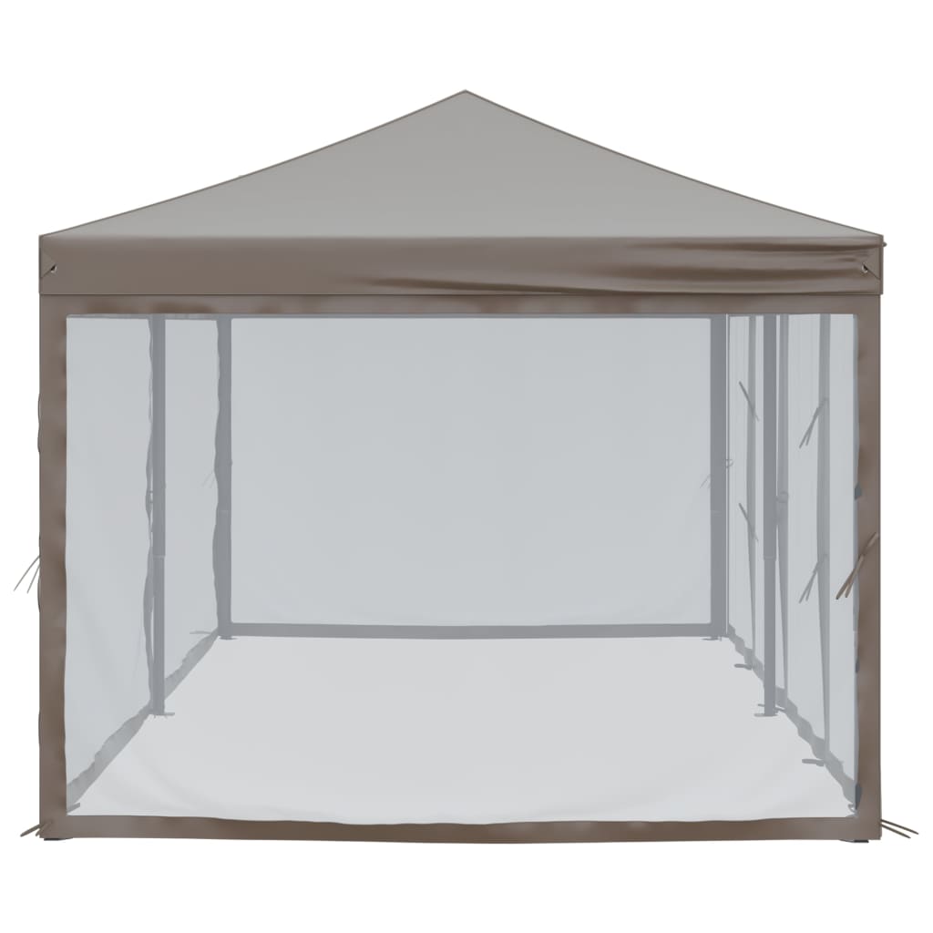 Partytent Inklapbaar Met Zijwanden 3 x 6 m Taupe