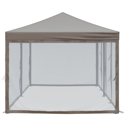Partytent Inklapbaar Met Zijwanden 3 x 6 m Taupe