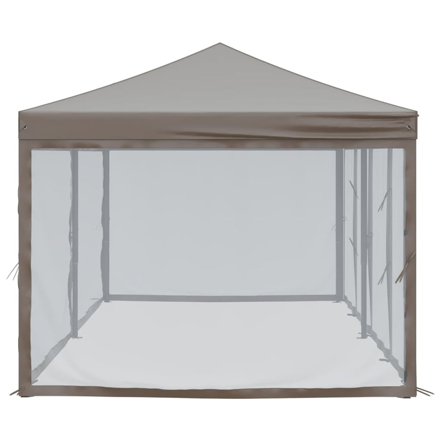 Partytent Inklapbaar Met Zijwanden 3 x 6 m Taupe