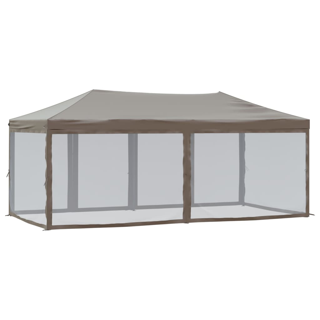 Partytent Inklapbaar Met Zijwanden 3 x 6 m Taupe